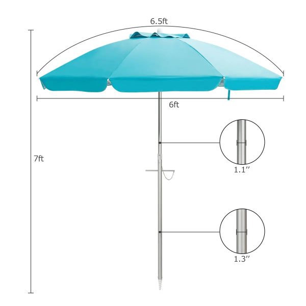 6.5FT Patio Beach Umbrella - Image 2
