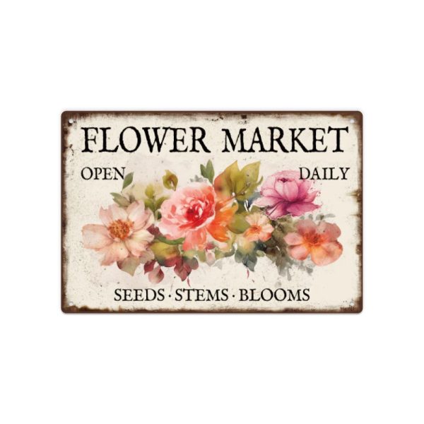 Vintage Flower Metal Sign - Image 6