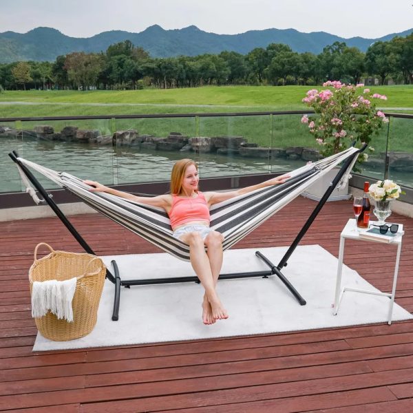 Hammock with Heavy Duty Space Saving Steel Stand and Portable Carrying Bag - Image 2