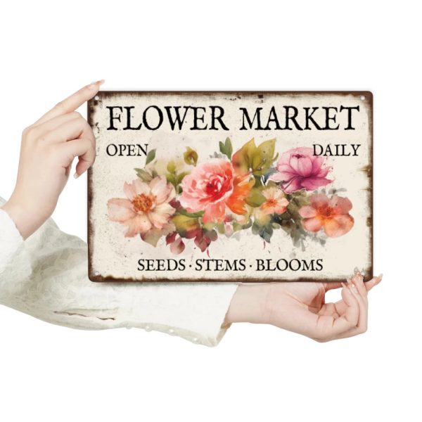 Vintage Flower Metal Sign - Image 3