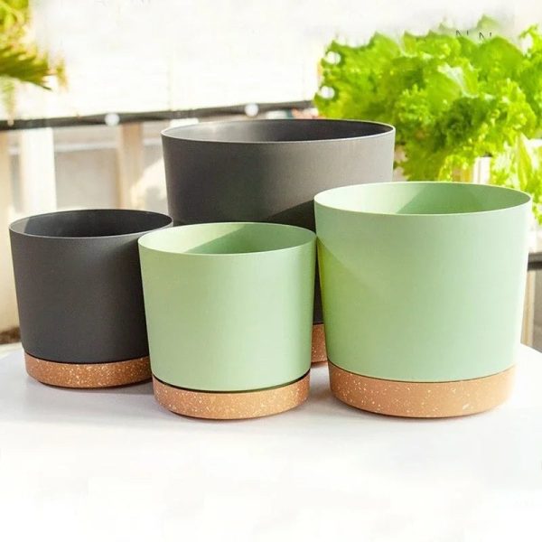 Flower Pot With Drainage Hole and Tray - Image 5