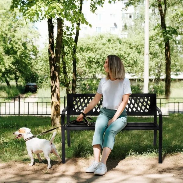 Metal and PVC Garden Bench - Image 2