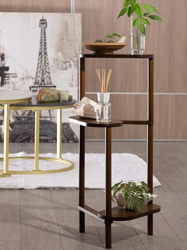 3 Tier Bamboo Tall Corner Plant Stand - Image 3