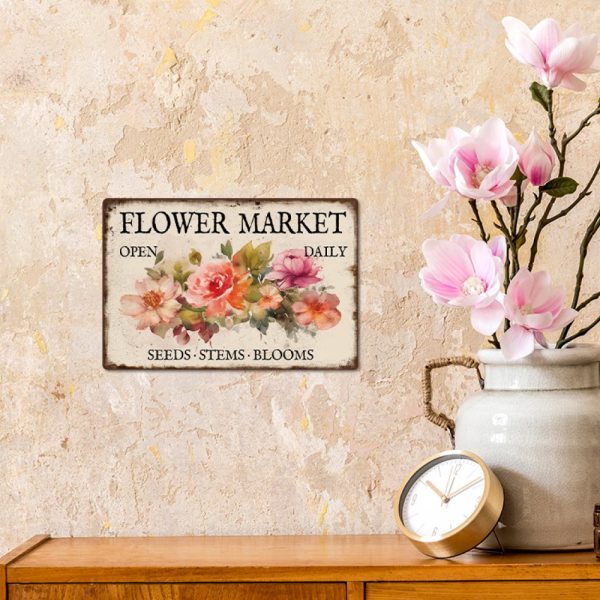 Vintage Flower Metal Sign - Image 5