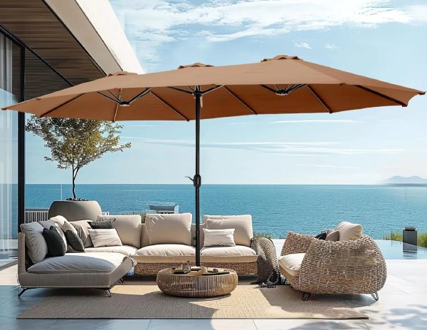 15ft Large Patio Umbrellas with Base Included - Image 9