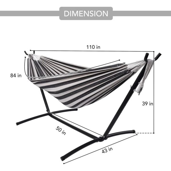 Hammock with Heavy Duty Space Saving Steel Stand and Portable Carrying Bag - Image 4
