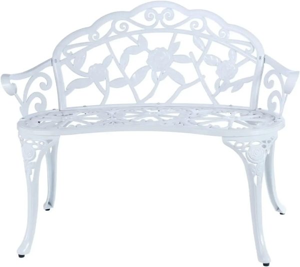 Cast Aluminum Patio Garden Bench - Image 6