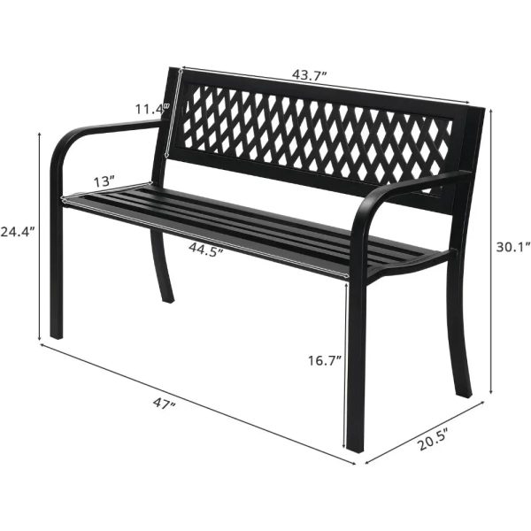 Metal and PVC Garden Bench - Image 5