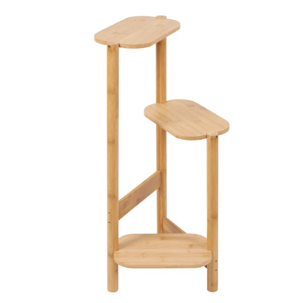 3 Tier Bamboo Tall Corner Plant Stand - Image 7