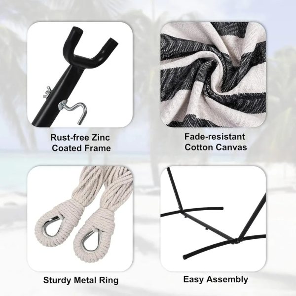 Hammock with Heavy Duty Space Saving Steel Stand and Portable Carrying Bag - Image 6