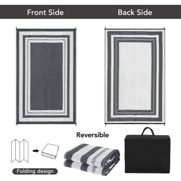 5x8 Reversible Outdoor Rug for Patio - Image 3