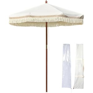 7' ft Boho Style Umbrella with Tassels