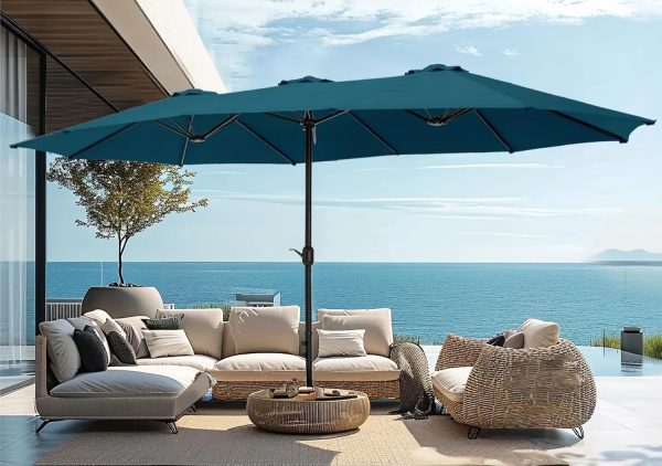 15ft Large Patio Umbrellas with Base Included - Image 11