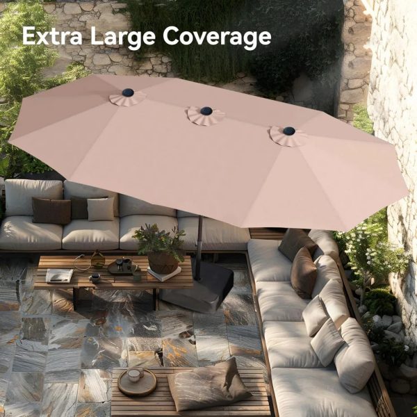 15ft Large Patio Umbrellas with Base Included - Image 3