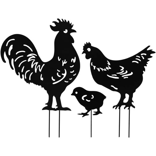 3Pcs Chicken Metal Garden Stakes - Image 7