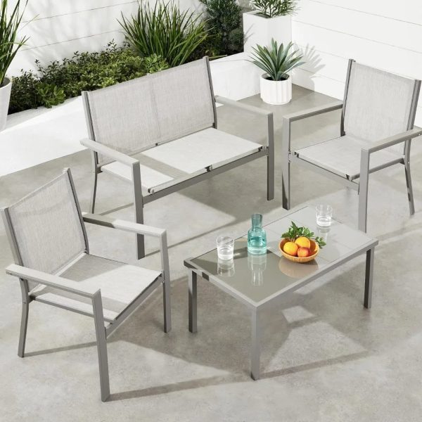 4-Piece Outdoor Patio Conversation Set