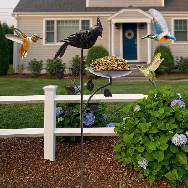 Deep Antique Copper Bird Feeder Stake - Image 6