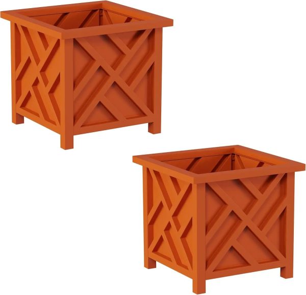 Lattice Design Planter Box 2-Pack – 14.75-Inch - Image 8