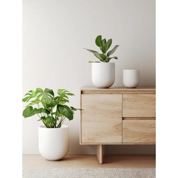 6+8+10 Inch Ceramic Planters with Drainage Hole and Rubber Plug - Image 2