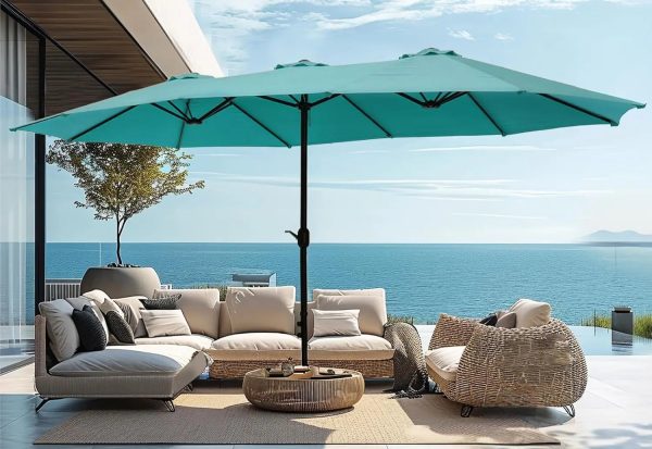 15ft Large Patio Umbrellas with Base Included - Image 12