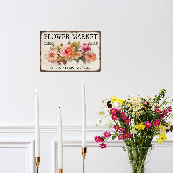 Vintage Flower Metal Sign - Image 4