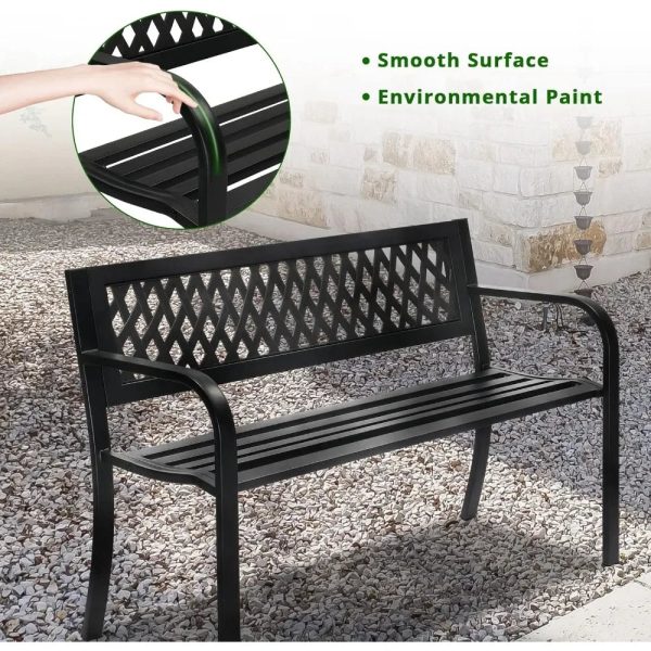 Metal and PVC Garden Bench - Image 3