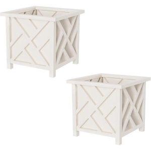 Lattice Design Planter Box 2-Pack – 14.75-Inch