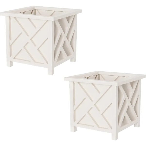 Lattice Design Planter Box 2-Pack – 14.75-Inch