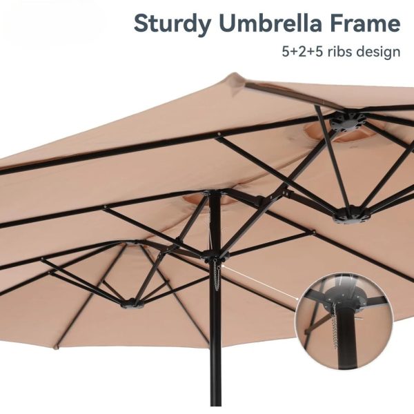 15ft Large Patio Umbrellas with Base Included - Image 4