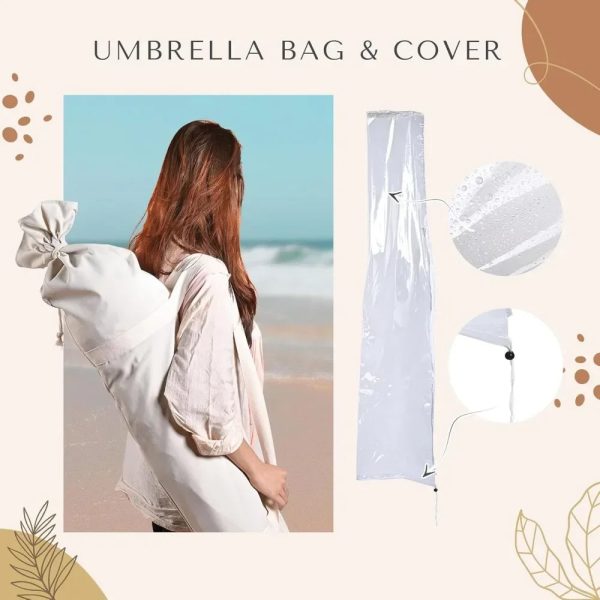 7' ft Boho Style Umbrella with Tassels - Image 5