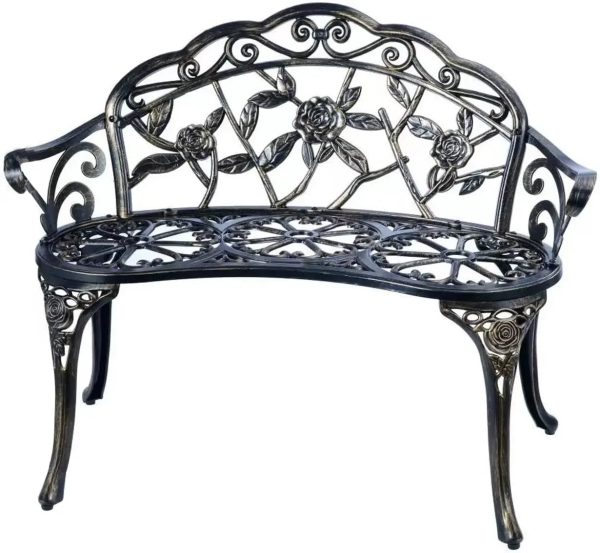 Cast Aluminum Patio Garden Bench - Image 5