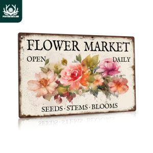 Vintage Flower Metal Sign
