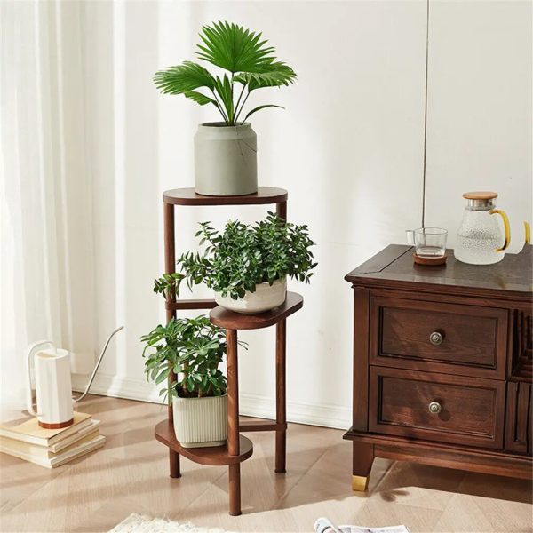 3 Tier Bamboo Tall Corner Plant Stand