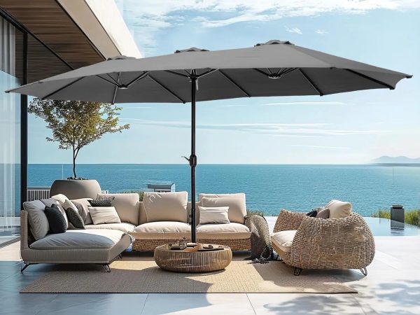 15ft Large Patio Umbrellas with Base Included - Image 7