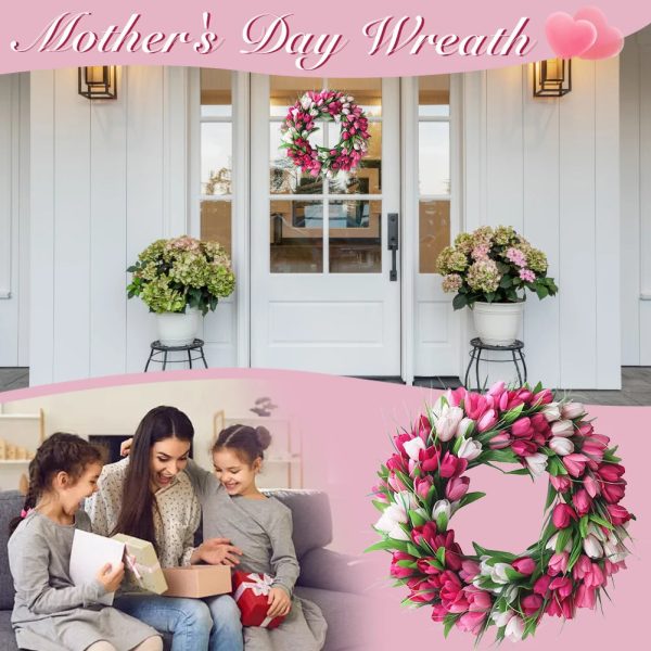 19.7 Inch Tulip Wreath - Image 3