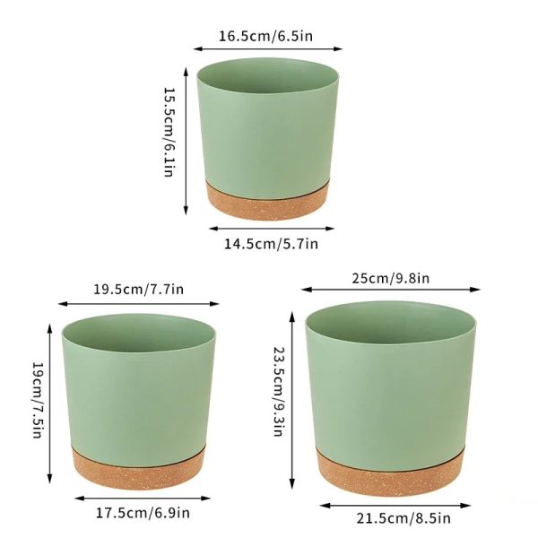 Flower Pot With Drainage Hole and Tray - Image 6